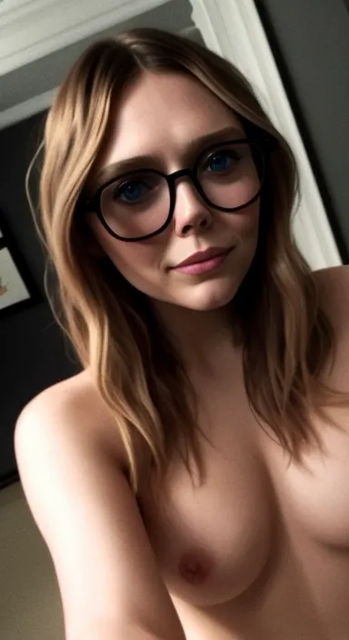 elizabeth-olsen taking a nude selfie with glasses on-331403.png